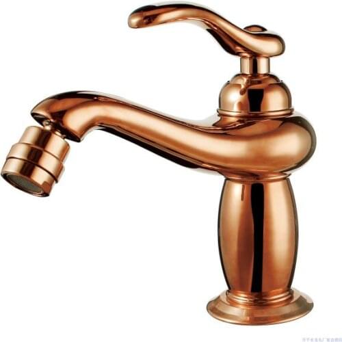 Free shipping Rose Gold Pvd clour single handle bathroom Bidet faucet mixer tap