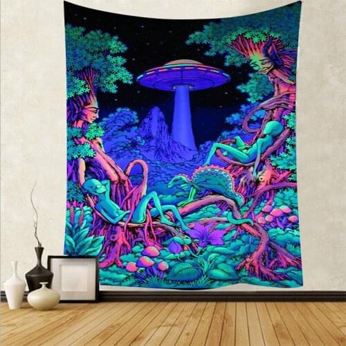 Bohemian mushroom tapestry psychedelic wall cloth large blanket wall decoration for home Alien carpet