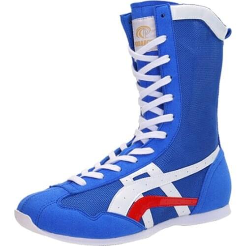 Autumn 2021 Boxing Shoes Men Red Women Boots High Quality Unisex Wrestling Boots Breathable Mesh pro wrestling Shoe Size 36-45