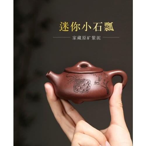 Teapot world Mini Ladybug purple clay teapot small capacity small handmade teapot household handmade kungfu tea set