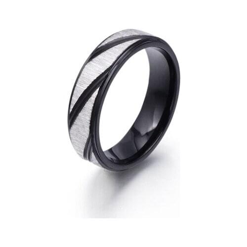 Black Titanium Steel wedding Rings Japanese and Korean Fashion Couples Jewelry Trendy Simple men Ring