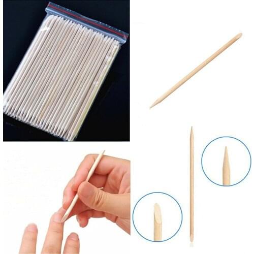 100PCS Wooden Cuticle Pusher Remover Nail Picker Manicure Wood Sticks Nail tools