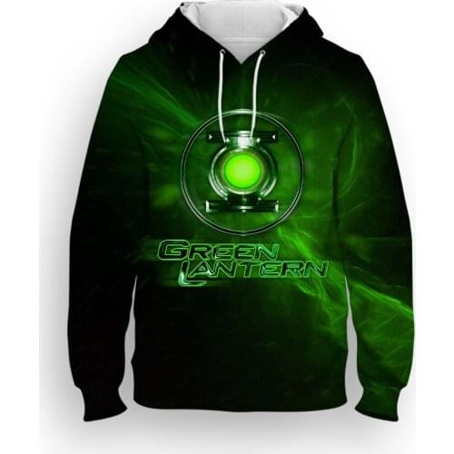 Green Lantern Japan Harajuku Childrens Clothes Hoodies Kids Sweatshirts Hoody Cartoon Tops Boys/Girls Pullover Hoodie Printed