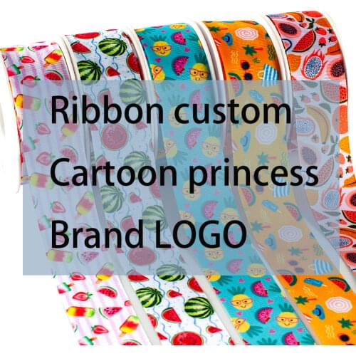Different Sizes of Logo/cartoon Princess Pattern Printed Grosgrain Band Childrens Headdress 10yards
