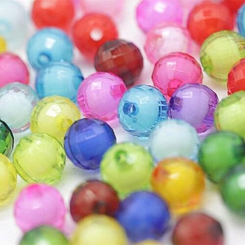 DIY 200pcs Mixed Colors Round Acrylic Beads 8mm Craft/Kids Embellish Jewelry Make