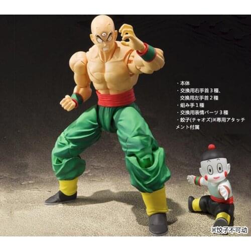 Anime Dragon Ball Z Tien Shinhan & Chiaotzu Joint Movable PVC Action Figure Collection Model Kids Toy Doll 16cm