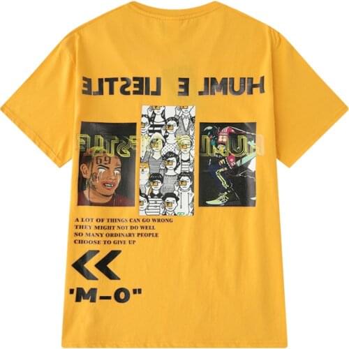 National Tide Fashion T Shirt Men Cartoon Funny Print Europe American Oversize T Shirts Net Red Hip Hop Lovers Couple Tee