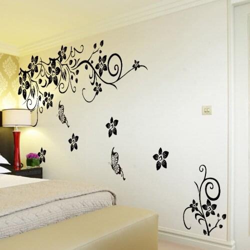Hot DIY Wall Art Decal Decoration Fashion Romantic Flower Wall Sticker/ Wall Stickers Home Decor 3D Wallpaper