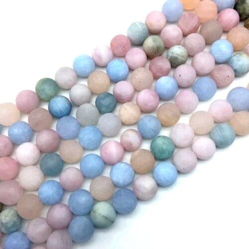 Faceted Beads Natural Stone Bead Matt Morganite Round 6 mm 8 mm 10 mm For DIY Jewelry Making Supplies