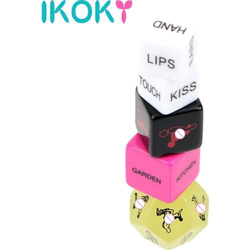 IKOKY Crap Humour Gambling Fun Adult Erotic Love Sex Dice Posture Adult Games Sex Toys for Couple Erotic Toys 12 Sides 5 pcs