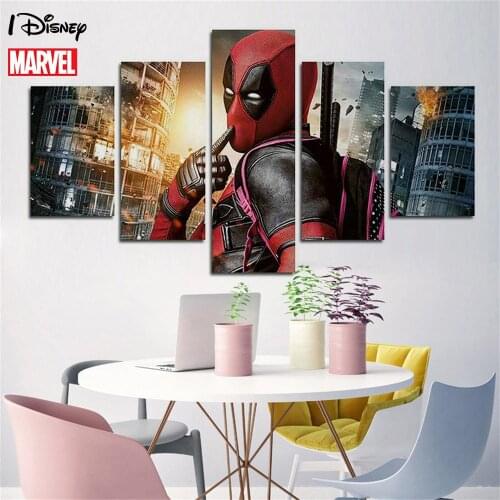 Disney Marvel Anime Avengers Cute Deadpool Poster Painting Canvas Print On Wall Art Picture For Kids Living Room Home Decor