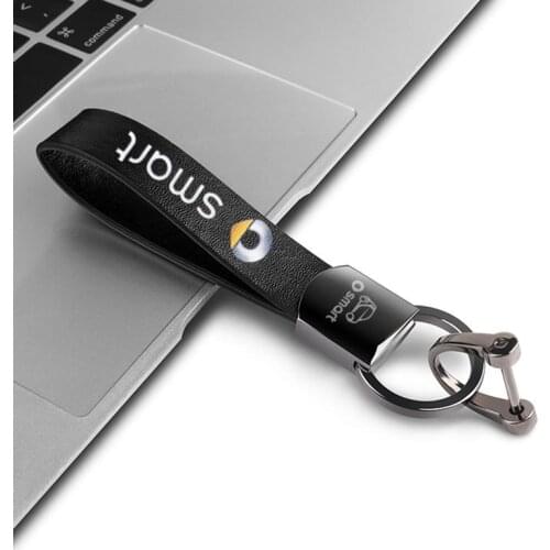 Leather KeyChain For Car Key Rings Metal Luxury Key Chains For Mercedes Smart Fortwo Forfour 450 451 453 454 452 Accessories