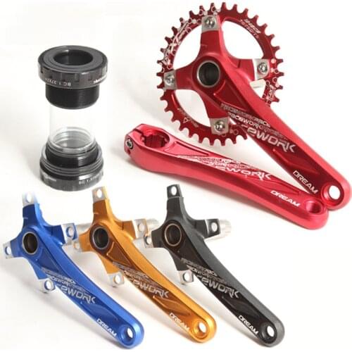 Mountain bike left and right cranks Hollow one tooth plate gear plate modification upgrade single plate