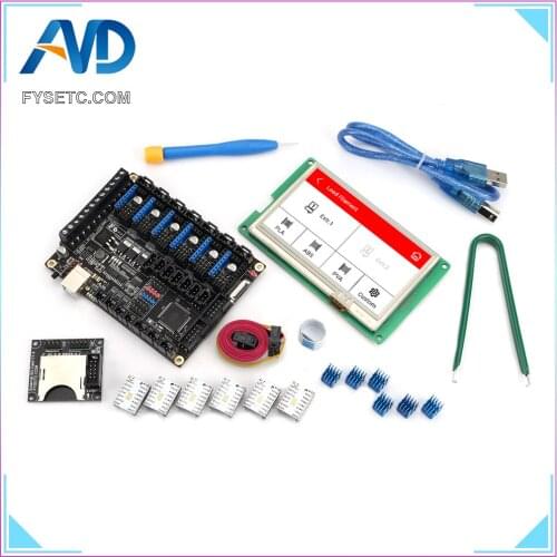 FYSETC F6 V1.3 ALL-in-one Mainboard + 4.3" inch Touch Screen With SD Read+ 6pcs TMC2100 V1.3 Supper Silence Stepper Motor Driver