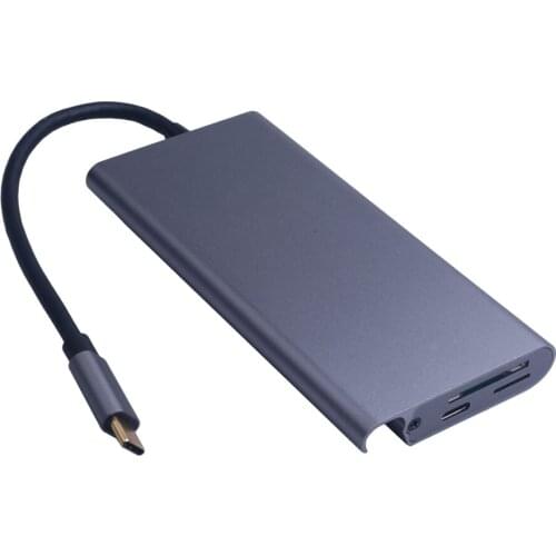 Multifunction USB C Adapter Type C to HDMI-compatible 3 Ports USB withTF Card Reader for Macbook Phone