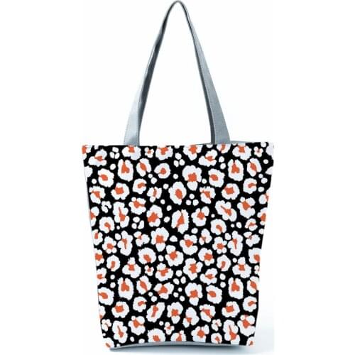 Fashion Leopard Printed Shoulder Bags Simple Personality Handbags for Women High Capacity Shopping Bag Eco Portable Travel Bag