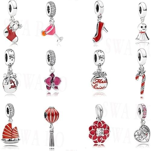 Fashion Jewelry S925 Silver Chinese Doll . Ship .Sunny Dangle. LanternCharm Original DIY Pendant Bracelet Womens