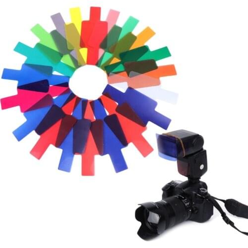 SIV 20 Color Photographic Color Gel Filter Cards Set Flash Speedlite for Canon Nikon