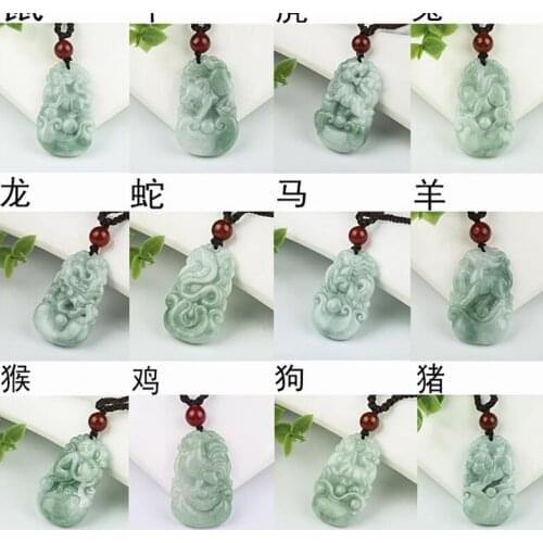 Natural A goods jade Buddha zodiac male and female jade rat ox tiger rabbit dragon snake horse sheep monkey rooster dog