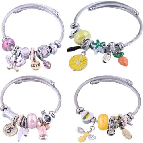 New Fashion Classic Series Zircon Bracelet For Women Original Brand Letter Beads Charms Luxury High Quality Jewelry Gift