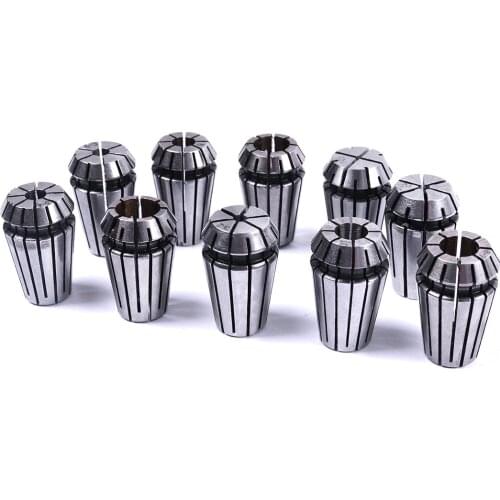 New 9Pcs ER16 Precision Spring Collet Chuck Tool Holder Set 2mm-10mm CNC Milling Lathe Chuck Diameter 16mm Length 27.5mm