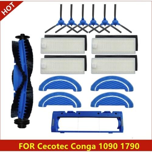 Main Brush Cover Side Brush Hepa Filter Mop Cloth Parts For Cecotec Conga 1090 1790 Robot Vacuum Cleaner Replacement Accessories