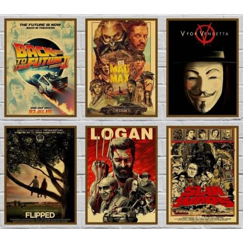 Retro Kraft Paper Super Hero Posters Classic Art Movie Painting Picture Home Room Bar Decor Vintage Wall Stickers 42X30cm