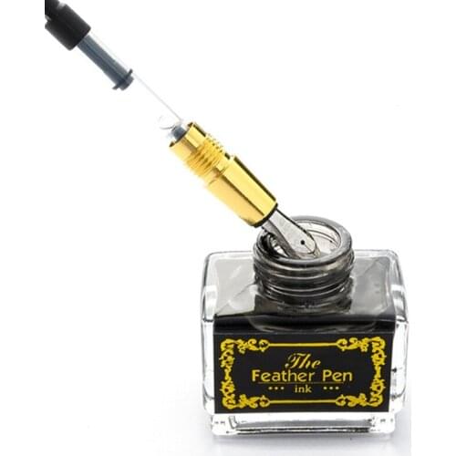 Retro Calligraphy Feather Dip Fountain Pen Writing Ink Notebook Stationery Box