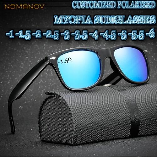 2019 Custom Made Myopia Minus Prescription Polarized Lens Summer Style Classic Simple Frame Outdoor Sunglasses -1 -1.5to -6