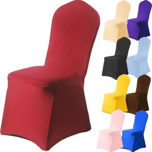 Solid Color Chair Cover Spandex Slip Cover Stretch Wedding Banquet Party Reataurant Banquet Hotel Dining Chair Covers