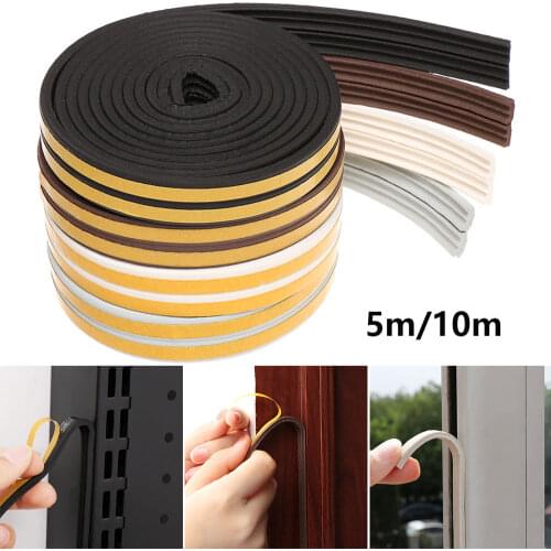 5/10M Window Door Soundproof Anti Collision Dustproof Self Adhesive Seal Strips Foam Draught Excluder For Hardware Tools