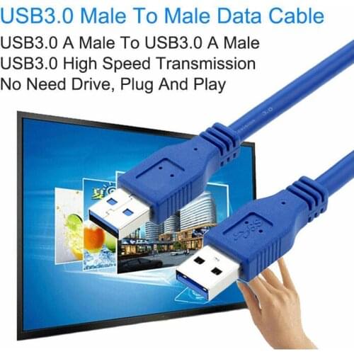 USB 3.0 Data Cable Male to Male Connecting Cable USB High Data Cable Extension Speed Cable Transmission 0.6m M6M1