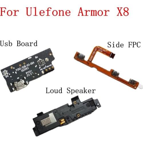 For ULEFONE ARMOR X8 Smart Cell Phone Inner Loud Speaker Horn Accessories Buzzer Ringer+Power Volume Side FPC Cable+Loud Speaker