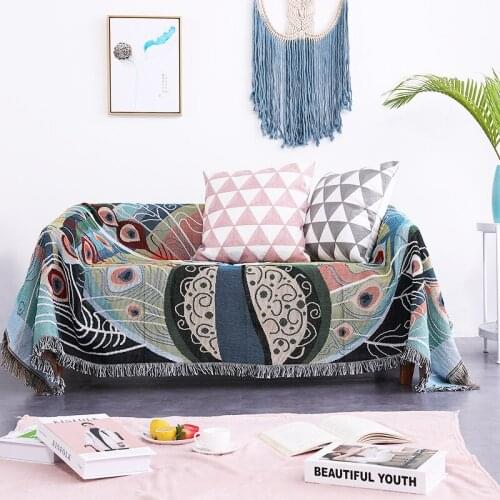 Boho Knitted Chair Sofa Cover Towel Soft Throw Blanket Lace Slipcover Luxury Decor For Bed Bedspread Outdoor Beach Sandy Carpet