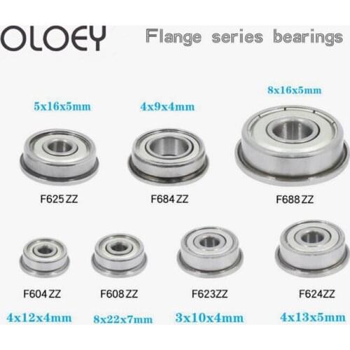 10pcs 3D Printers Parts Deep Groove Pulley Wheel Aluminium Part F604ZZ F623ZZ F624ZZ F625ZZ F684ZZ F608ZZ F688ZZ Flange Bear