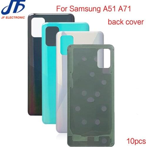 10Pcs Back Glass Replacement parts For Samsung Galaxy A51 A515 A71 A715 Battery Cover Rear Door Housing with sticker