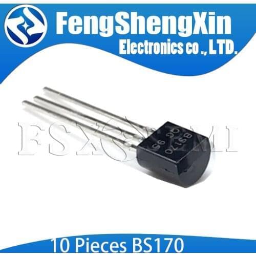 100Pcs BS170 TO-92 PNP 0.5A N-Channel 60-V (D-S) MOSFET
