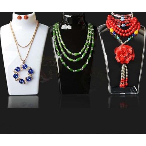 High Quality Acrylic 12PCS Mannequin Necklace and Earrings Jewelry Pendants Display Stand Holder Shelf 3 Colors Wholesale Price
