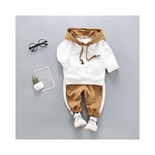 2020 Baby Boys Children Autumn Clothes Long Sleeve Hooded Sweatershirt Top Pants Baby Boys Cotton Suit 1-5Y