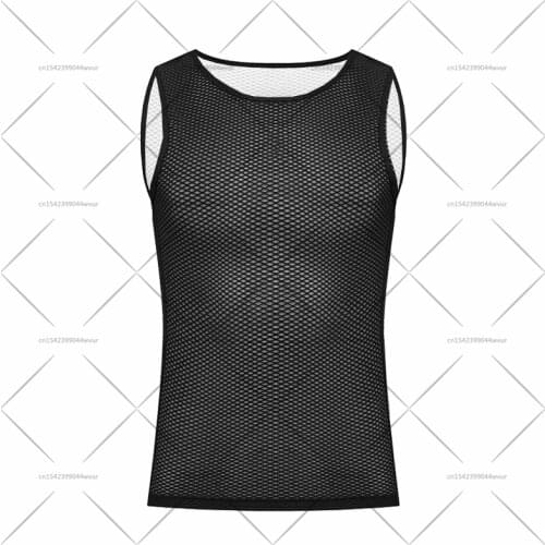 New Cycling Base Layer Men sleeveless Cycling Tight shirt Breathable Sweat Absorb Cycling Underwear Mesh Cycling bottoming shirt
