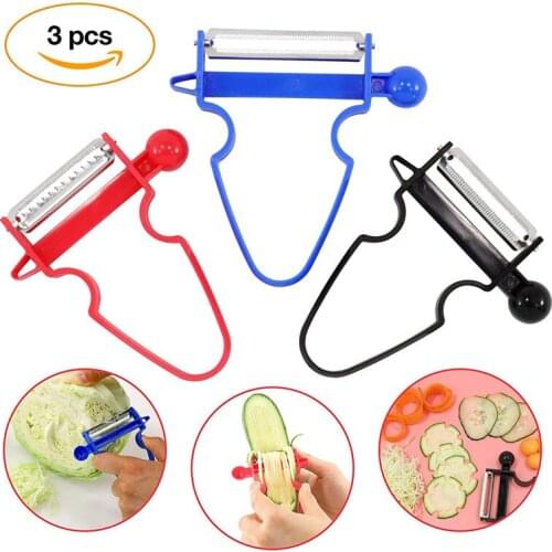 3pcs Magic Trio Peeler Slicer Shredder Vegetable Grater Potato Carrot Fruit Cutter Grater Stainless Steel Kitchen Accessories