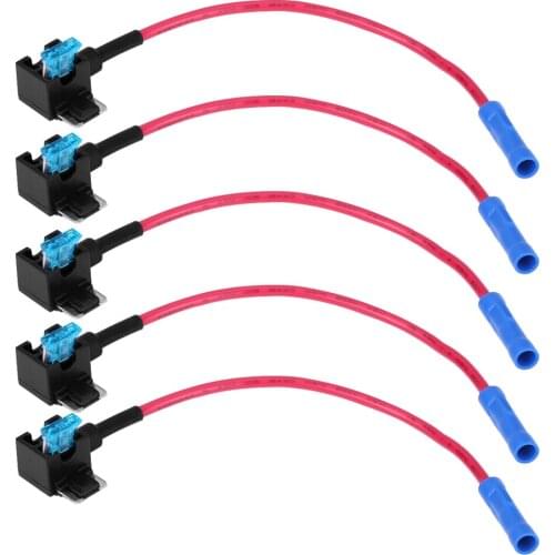 5Pcs Car Auto Mini 5 pcs. Blue terminal fuse plug-in fuse adapter suitable for car and motorcycle