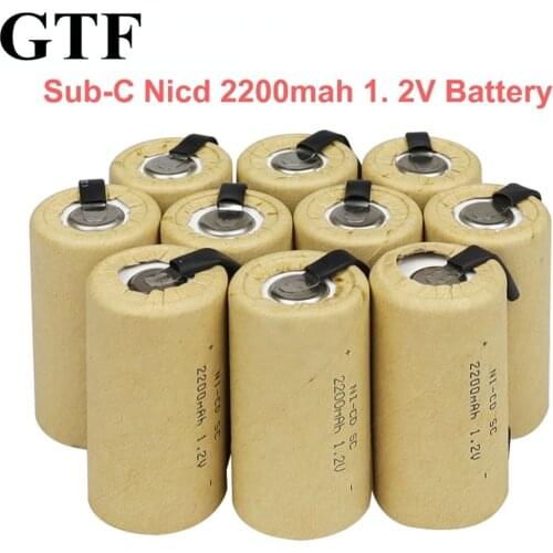 GTF 1.2V real 2200mAh SC battery NI-CD rechargeable batteries for electric screwdrivers electric drills Sub C battery