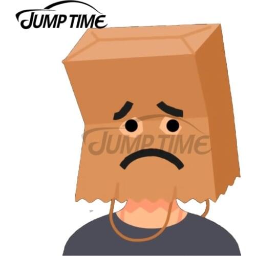 JumpTime 13 x 9.5 cm For Mr sad Face Decal Personality Cartoon Car Stickers Refrigerator Windshield RV Decoration Vinyl Car Wrap