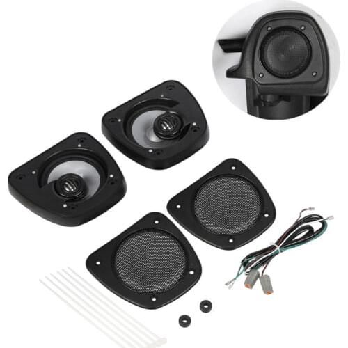 Black Audio Fairing Lower Speaker Kit For Harley Electra Road Street Glide Standard FLHTC FLHX FLTRX FLHTCUTG FLHR 06-13