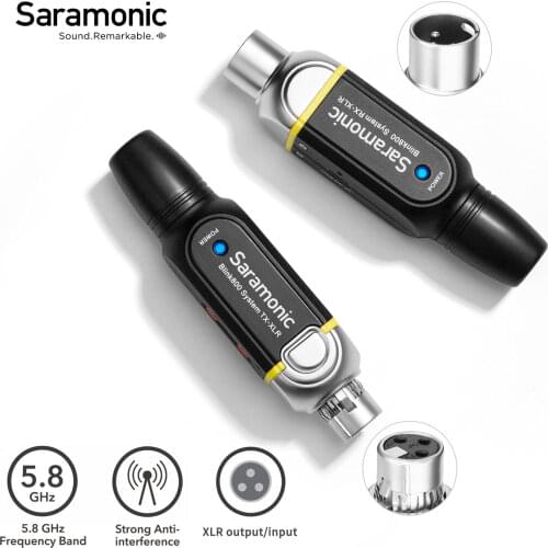 Saramonic Blink800 B2 5.8GHz Digital durable metal wireless system with XLR output connector compatible with Multiple Devices