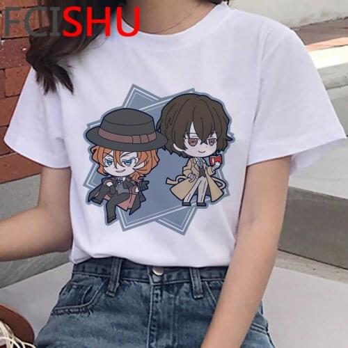 Bungou Stray Dogs summer top men japanese kawaii print streetwear grunge top tees clothes plus size harajuku