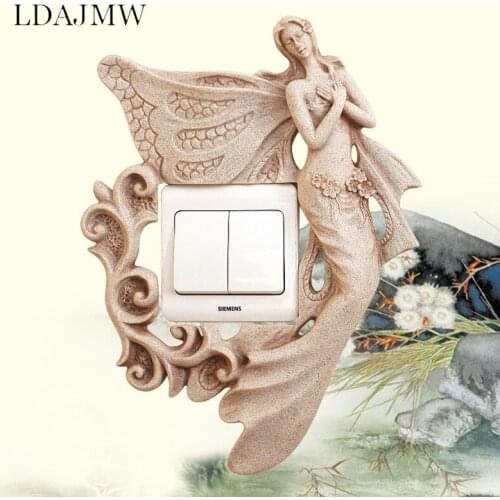 European Resin Switch Decals Fairy Creative Power Supply Sets Wall Decoration Stickers Household Goods