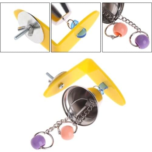 Parrot Bell Toys Birds Chewing Hanging Cage Bite Accessories Parakeet Beads Play
