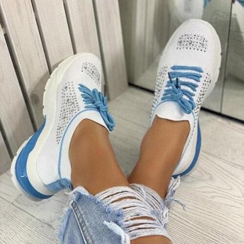 Women Sneakers Ladies Vulcanized Shoes Platform Fashion Rhinestone Lace Up Casual Running Walking Shoes for Women Sport Shoes